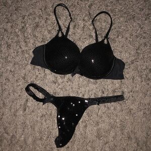 2011 Victoria’s Secret Sexy Little Things Sequin Push Up Bra 36B & Thong size M